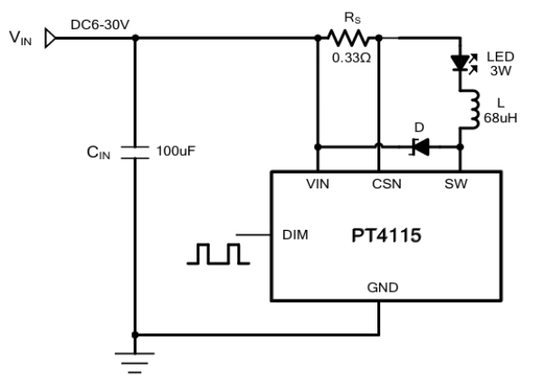 PT4115 sample circuit
